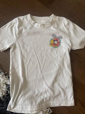 abercrombie kids White Mickey Mouse Racing Graphic Tee